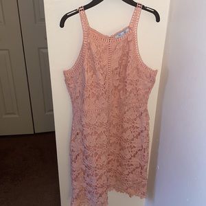 Pink Floral Lacey She + Sky Dress Size Large